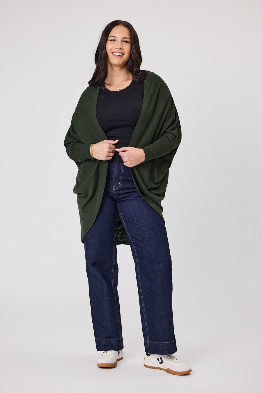 Alpine By Shine On Alaska Merino Drape Cardigan Olive
