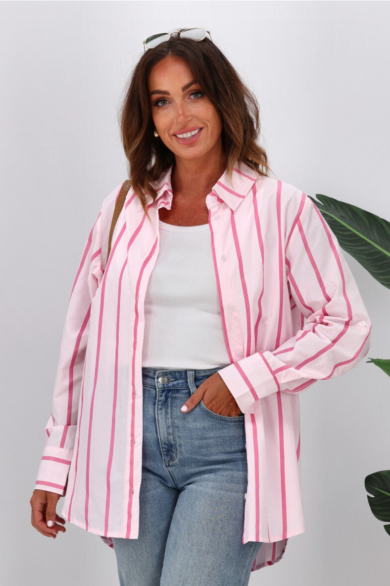 Shine On Label Nina Shirt Pink Stripe