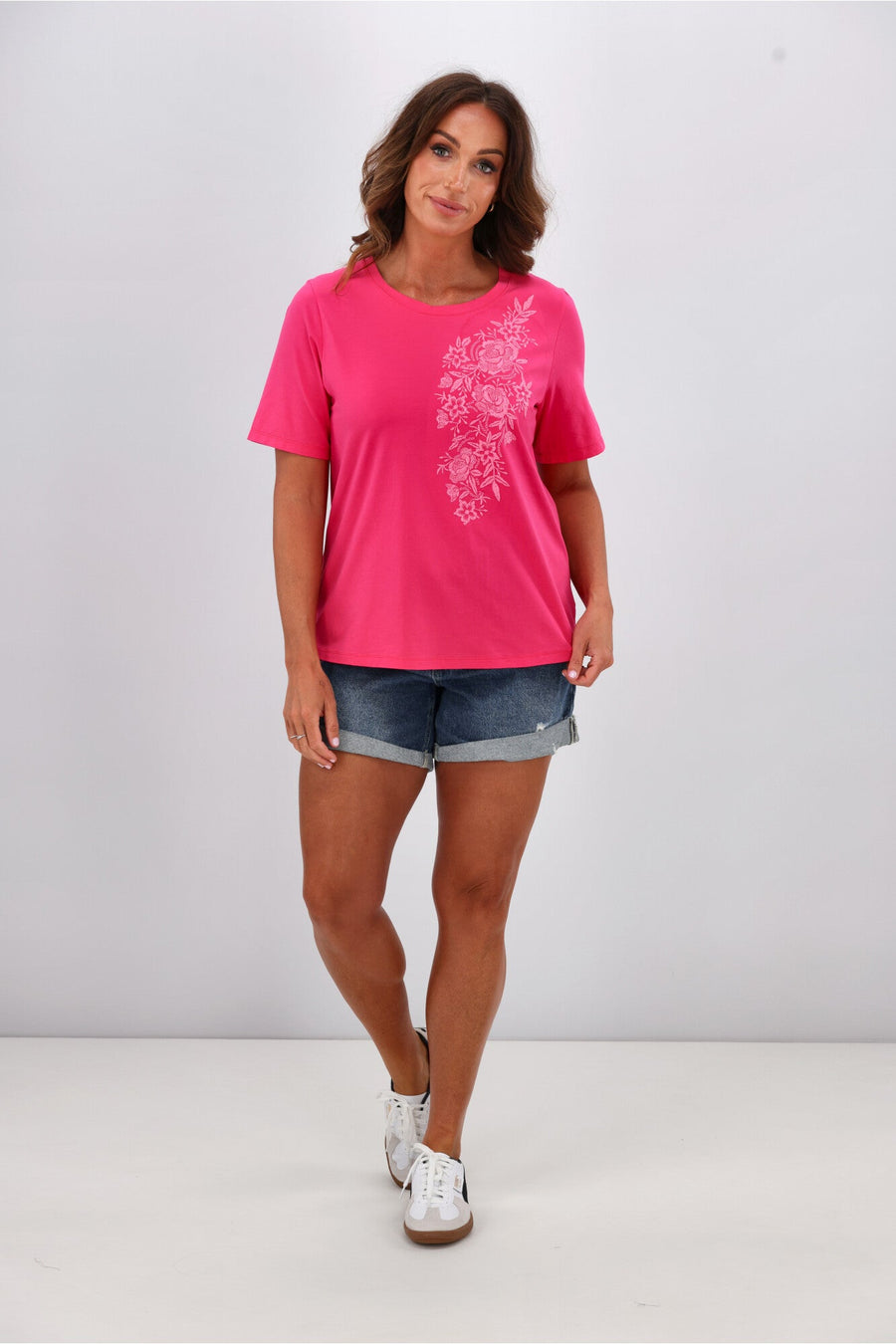 Shine On Label Morgan Embroidery Tee Pink