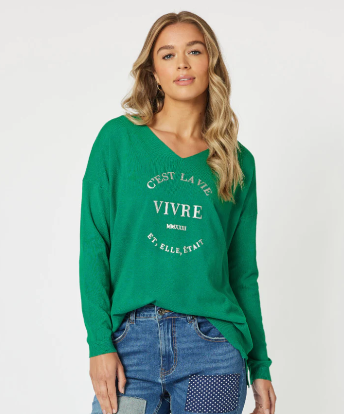 Threadz Ciest La Vie Sweat Ivy
