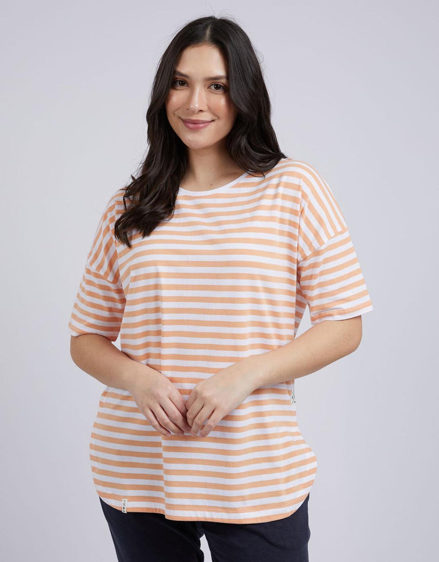 Elm Lauren S/S Tee Stripe Papaya