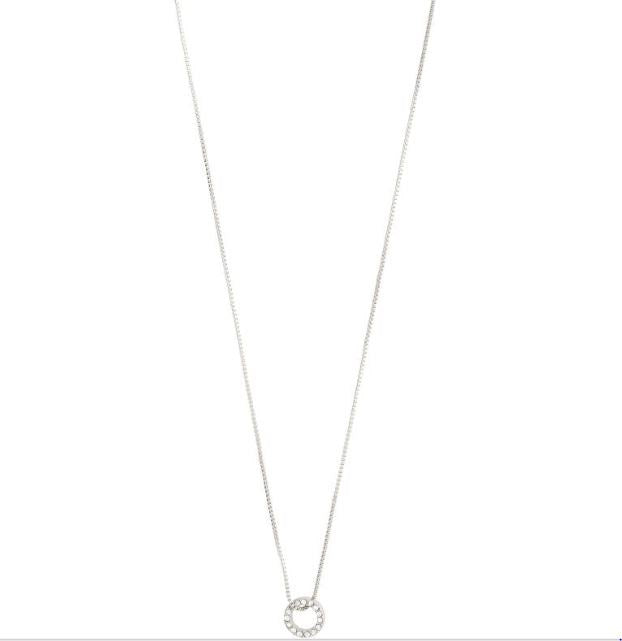 Pilgrim Rogue Recycled Crystal Halo Necklace - Silver Plated