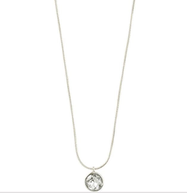 Pilgrim Callie Recycled Crystal Pendant Necklace - Silver Plated