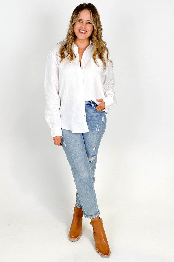 AS Colour Linen Shirt White