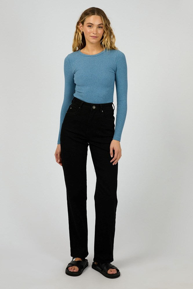 Silent Theory Rib L/S Tee Slate Marle