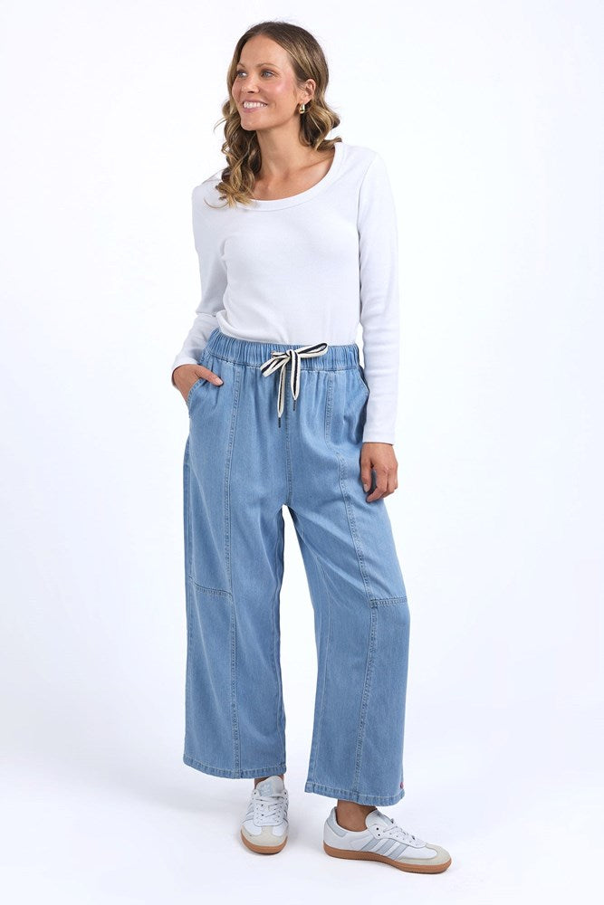 Elm Neve Relaxed Denim Pant Light Blue Wash