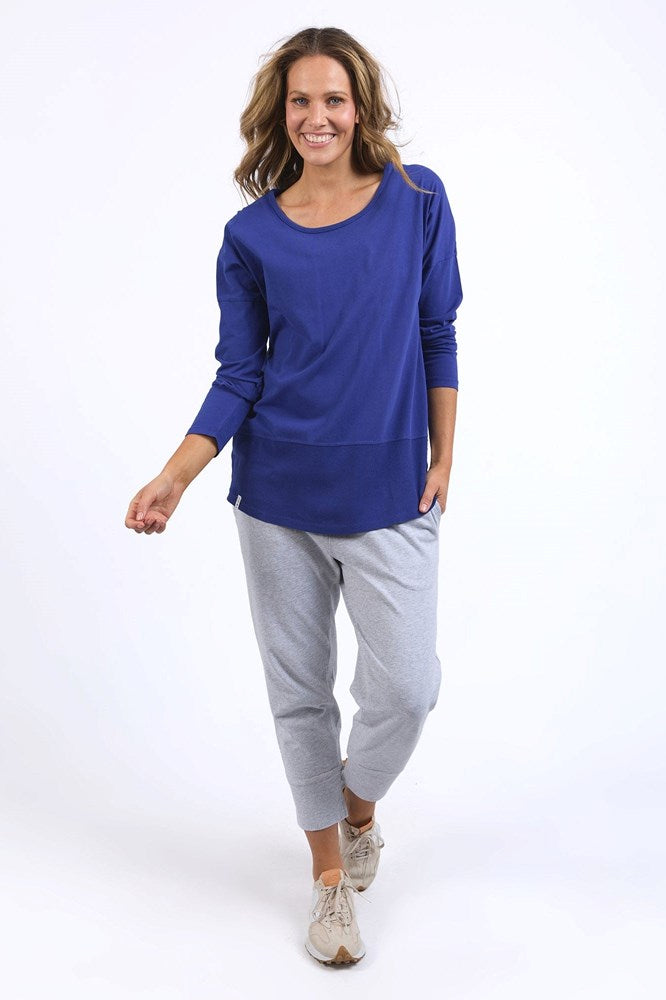 Elm Rib L/S Tee Deep Blue