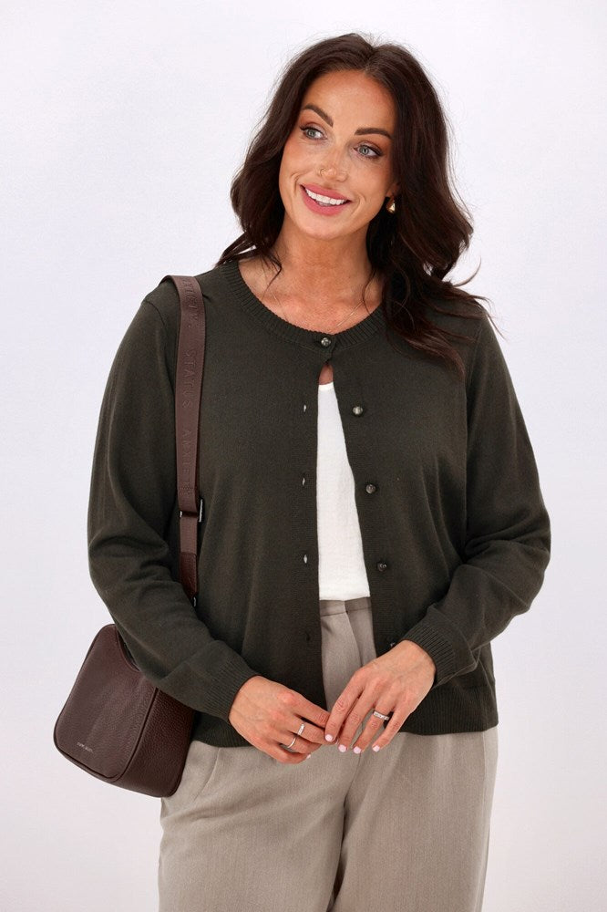 Alpine by Shine On Quebec Rib Detail Cardigan Olive