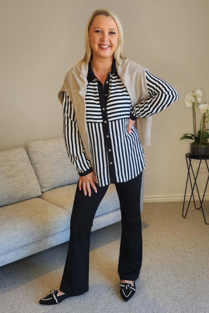 Threadz Emmie Shirt Black/White