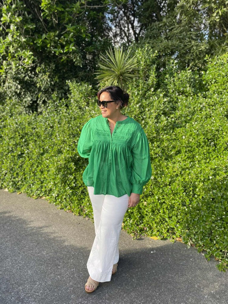 Elm Montana Blouse Pine Green