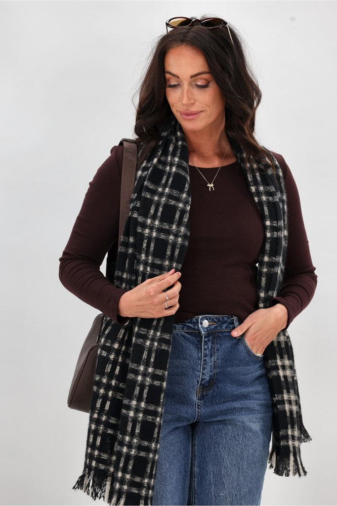 Shine On Essential Rib Long Sleeve Chocolate