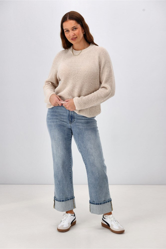 Shine On Label Joey Mohair Like Sweater Oat