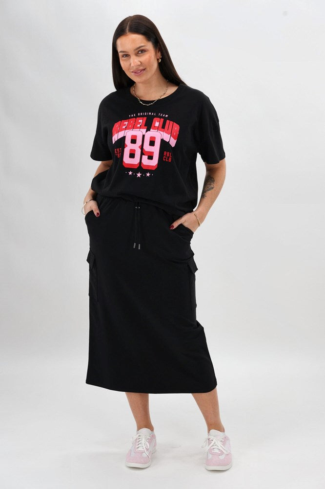 Shine On Label Hera Cargo Pocket Skirt Black