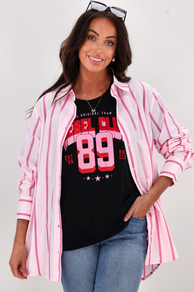 Rebel Club Varsity Tee Black