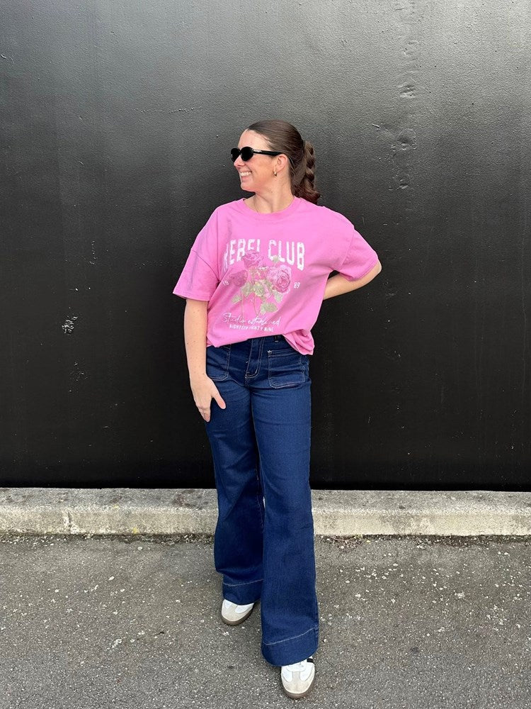 Rebel Club Rose Thorn Tee Pink Violet