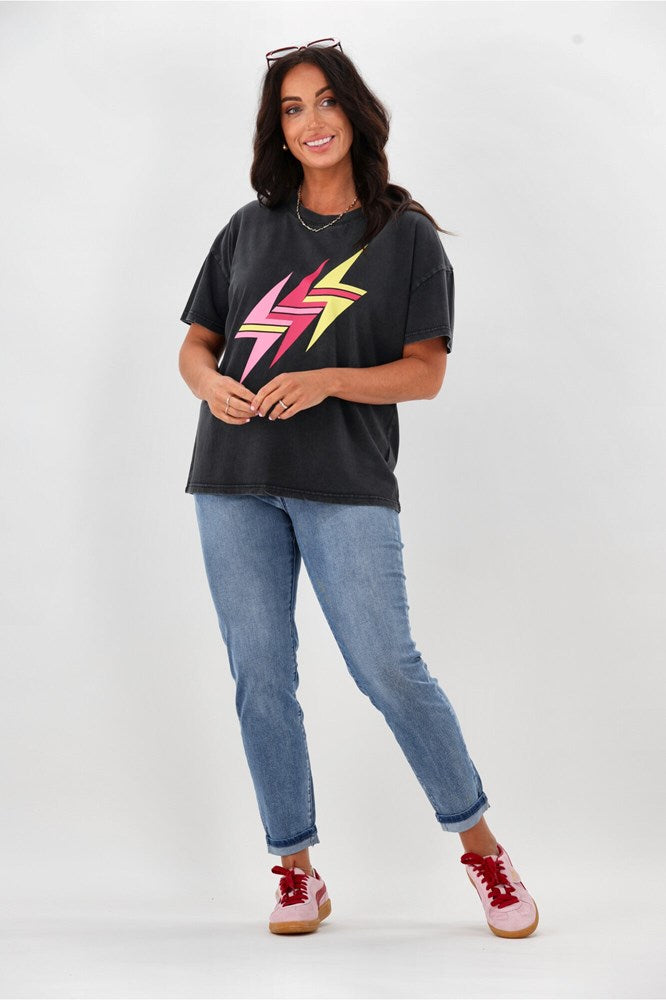 Rebel Club Bolted Tee Washed Black