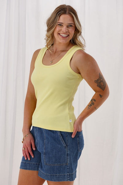 Shine On Essentials Rib Tank Yellow | Shine On Outlet
