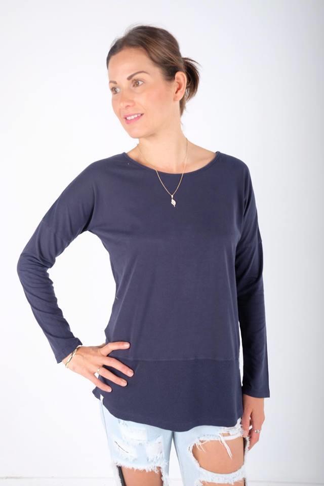 Elm Fundamental Rib L/S Tee Navy