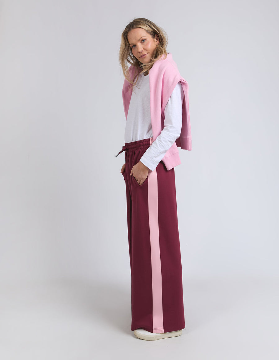 Elm Carmen Wide Leg Pant Merlot/Soft Pink