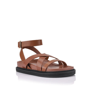 Verali Brianna Footbed Sandals Cognac