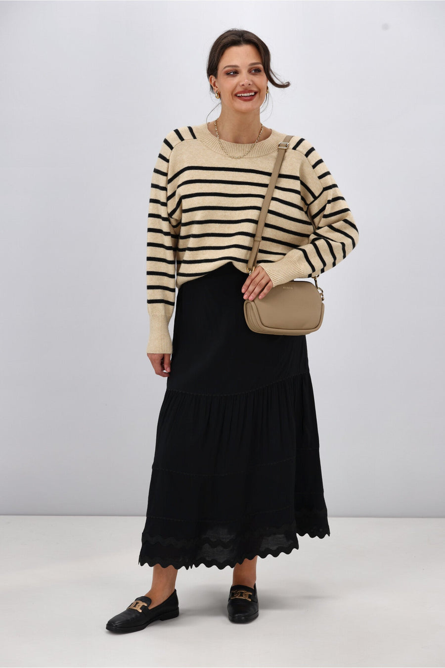 Gloss The Label Roanne Ric Rac Skirt Black