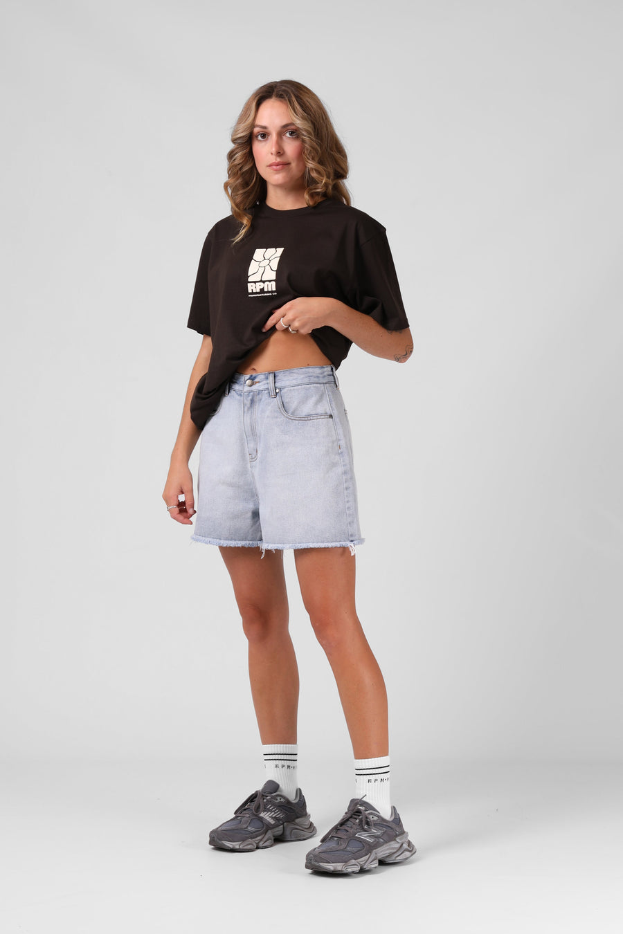 RPM Moa Denim Shorts Light Blue
