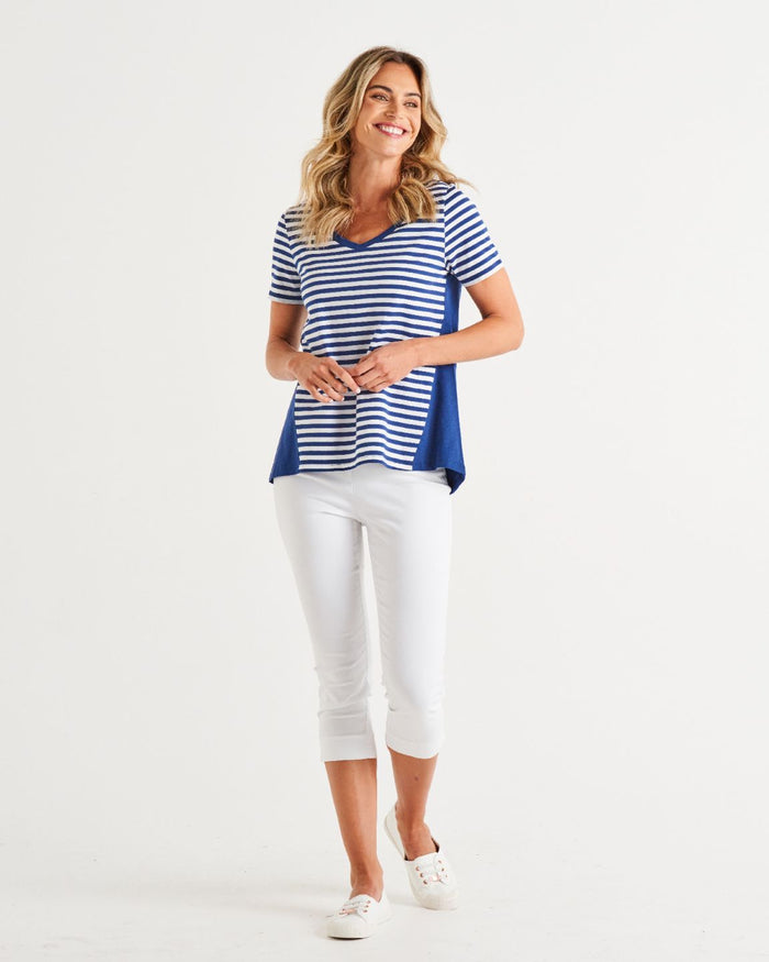 Betty Basics Luella Tee Ocean Stripe