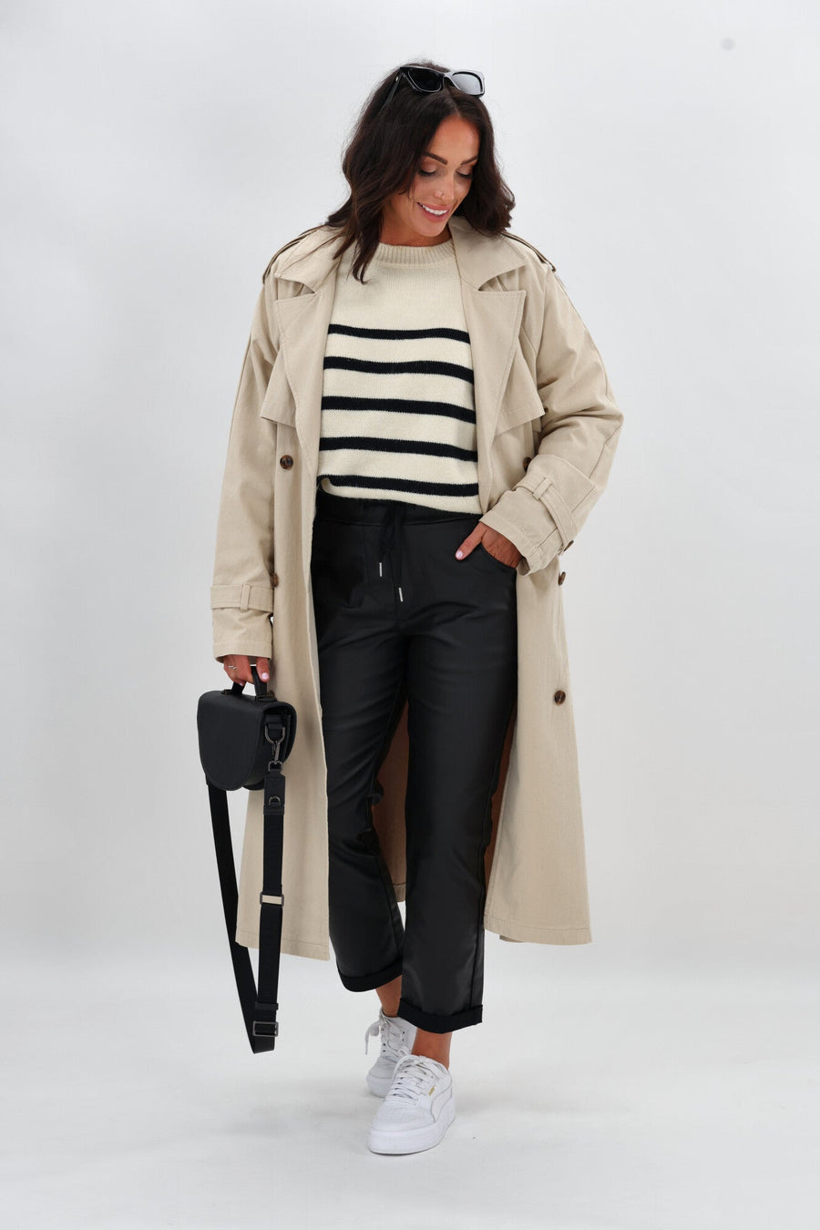 Shine On Label Laurent Coated Jogger Black