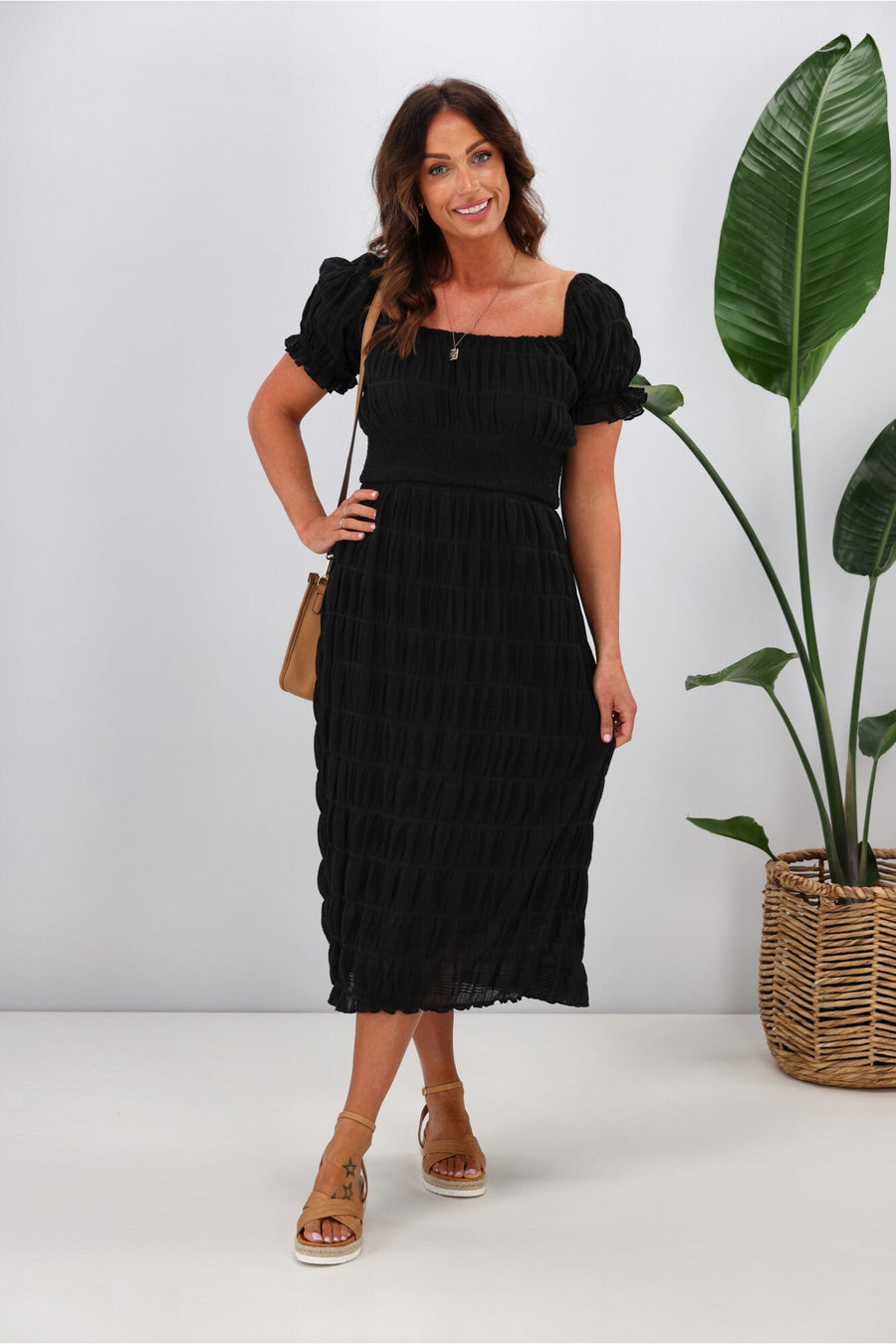 Shine On Label Lucian Textured Dress Black