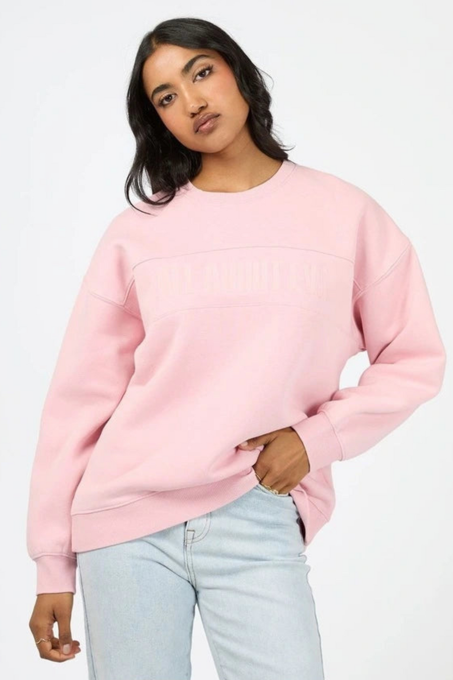 All About Eve Vital Washed Oversized Crew Pink
